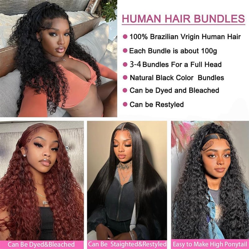Selina 4 Bundles 18''20"22"24" Kinky Curly Bundles Human Hair Bundles Unprocessed Remy Hair Extensions Brazilian Virgin Human Hair 100 Gram/Bundle (18 20 22 24inch, Natural Color) - Image 3